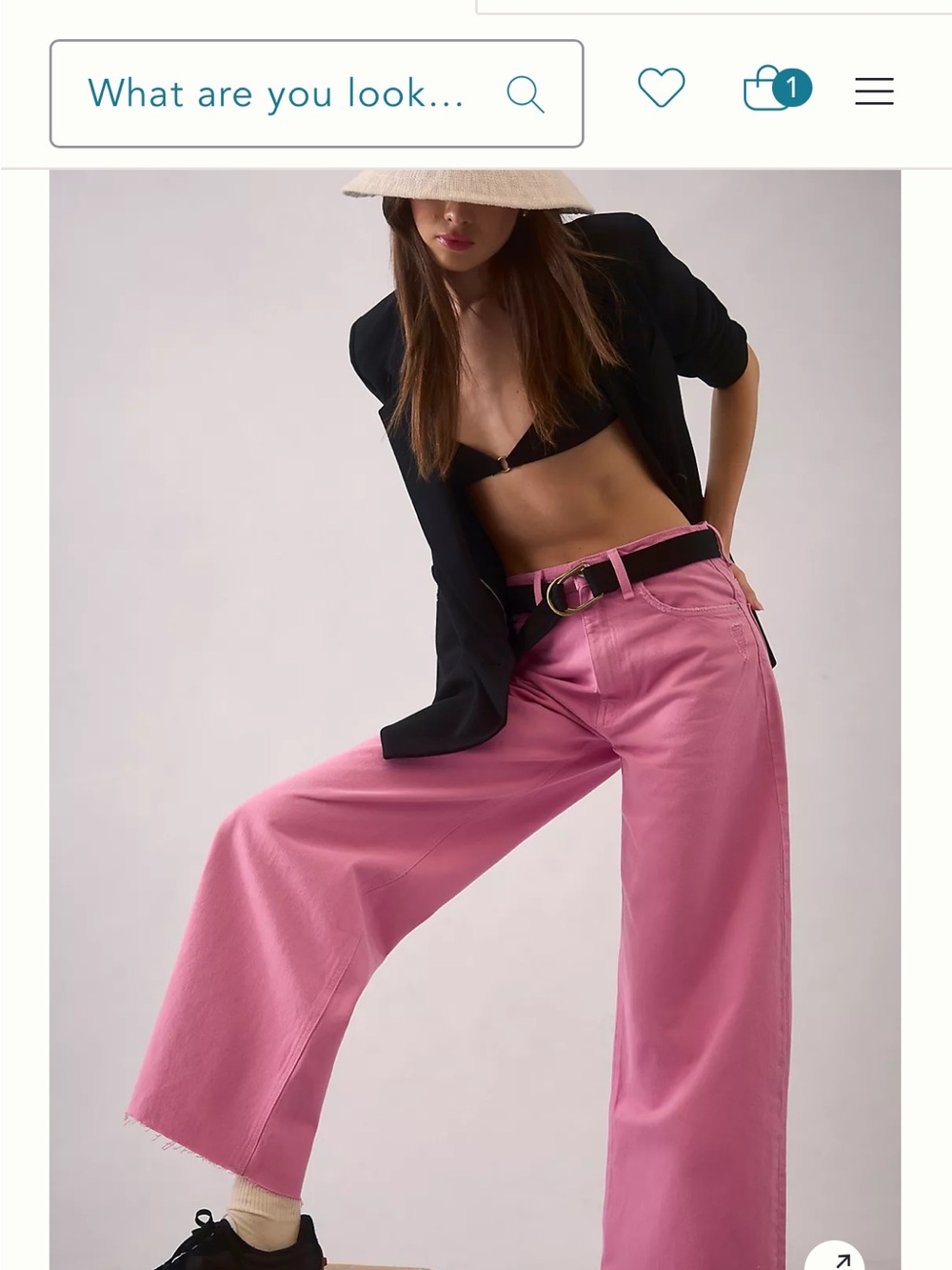 Hudson Jeans Pink Wide-Leg High-Rise Jeans size 27